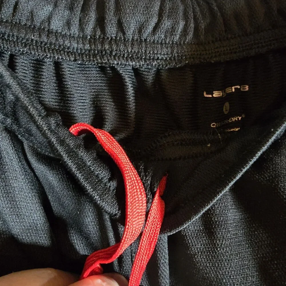 Layer 8 Qwick Dry Boys Shorts Size Large, Black And Red Comfortable